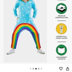 Tipsy Elves Funny Halloween Rainbows Costume Jumpsuit for Men - Large